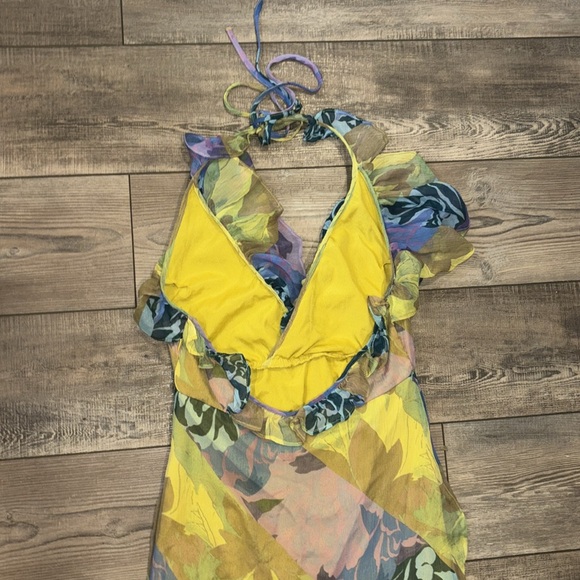 Nasty Gal Mixed Floral Print Ruffle Maxi Dress Size 6 - Picture 7 of 8